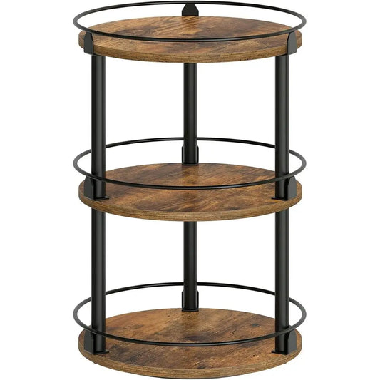 3-Tier Lazy Susan Organizer, Rotating Spice Rack, Spinning Organizer, Industrial Turntable Spice Rack Organizer or Cabinet, Kitc