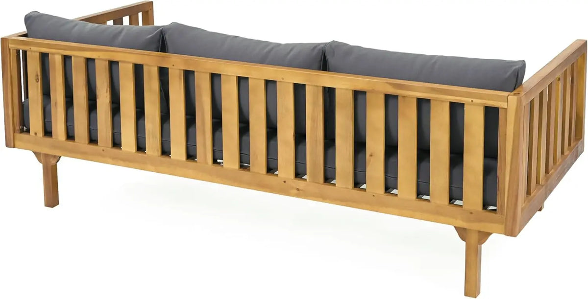 Acacia Wood Outdoor Conversation Set With Cushioned Patio Table