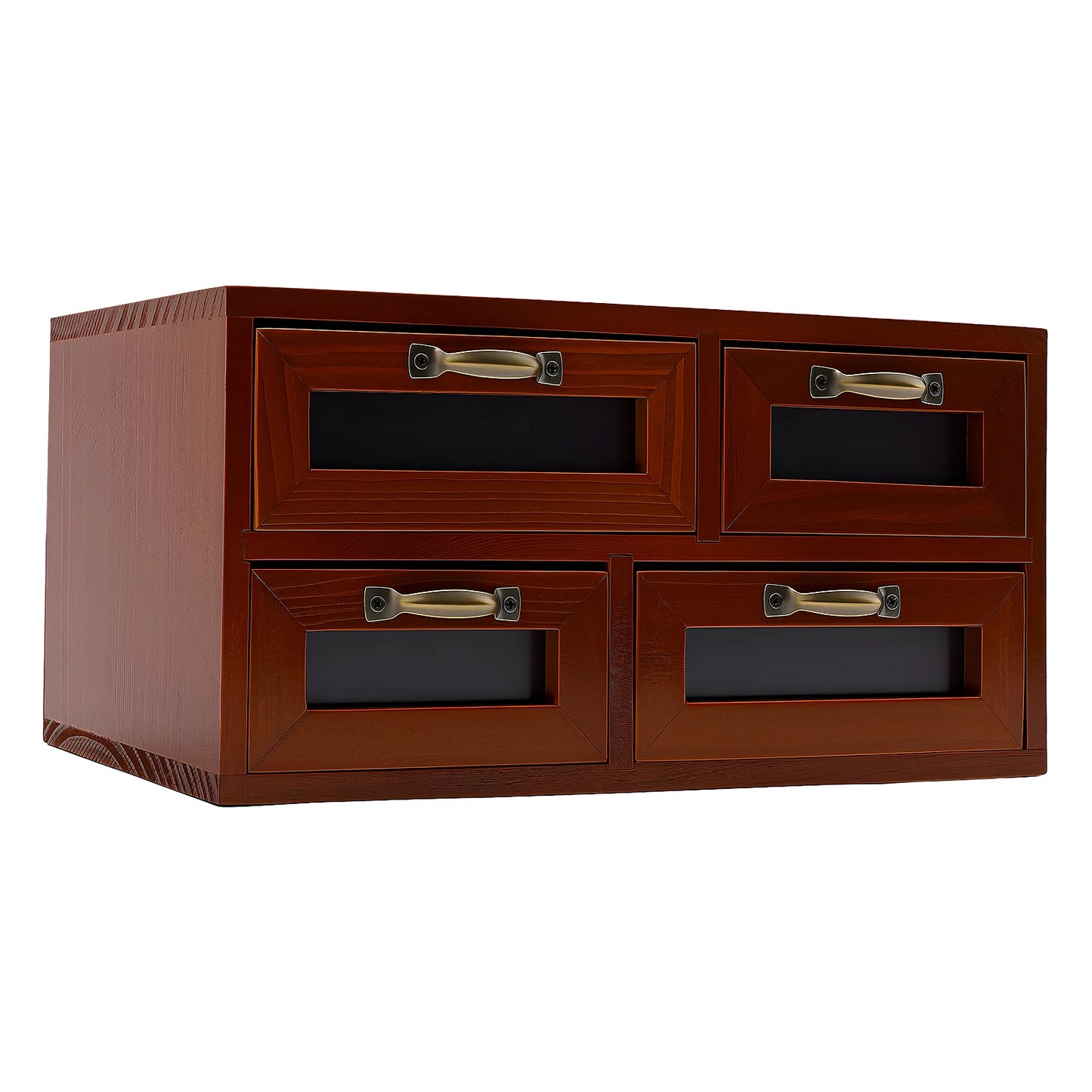 Wooden Desk Organizer With Drawers For Jewelry Cosmetics And Craft Supplies