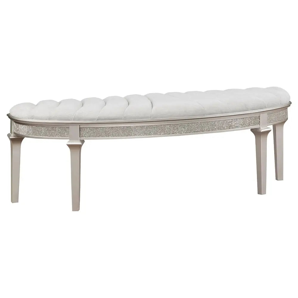 Home OffWhite Multicolor Handmade Upholstered Bench for Bedroom End of Bed Modern Accent Bench for Living Room, or Entryway Sea