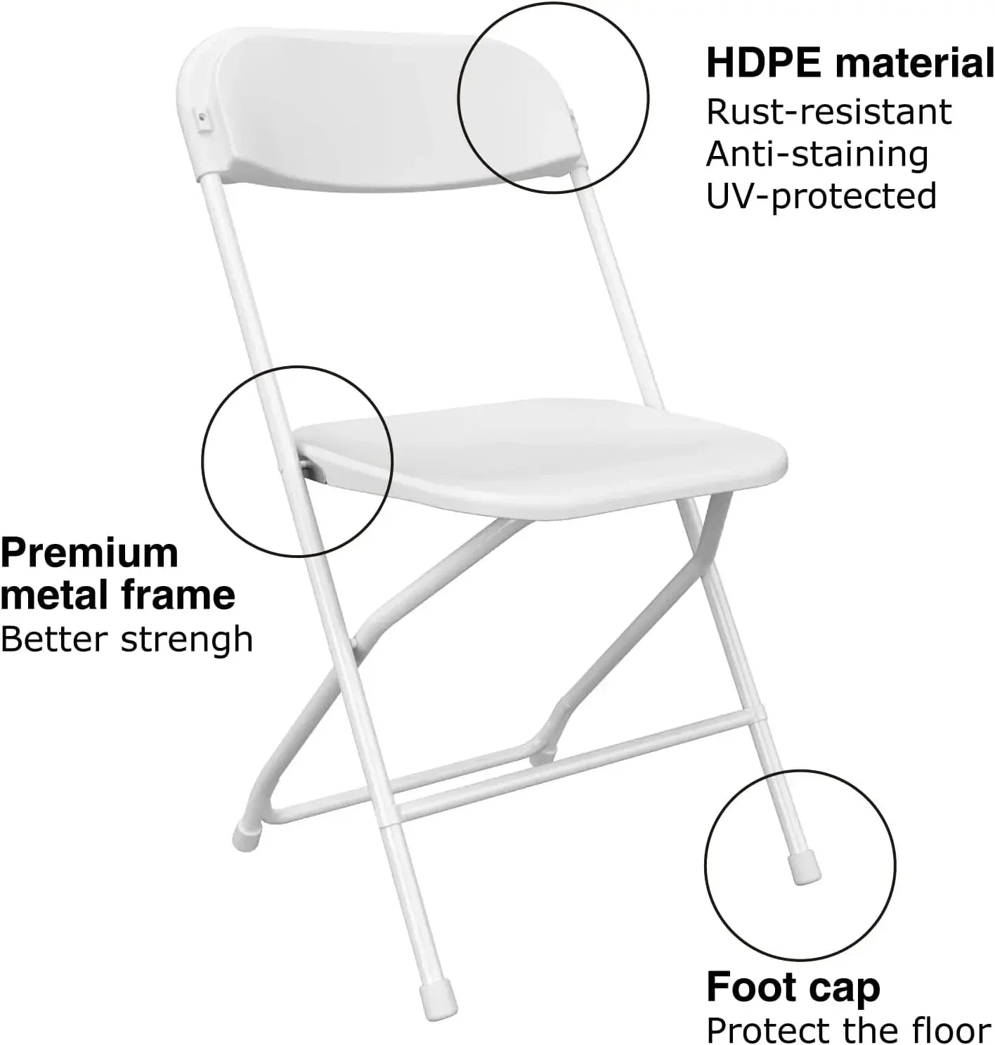 Plastic Folding Chairs 20 Pack Stackable Steel Frame
