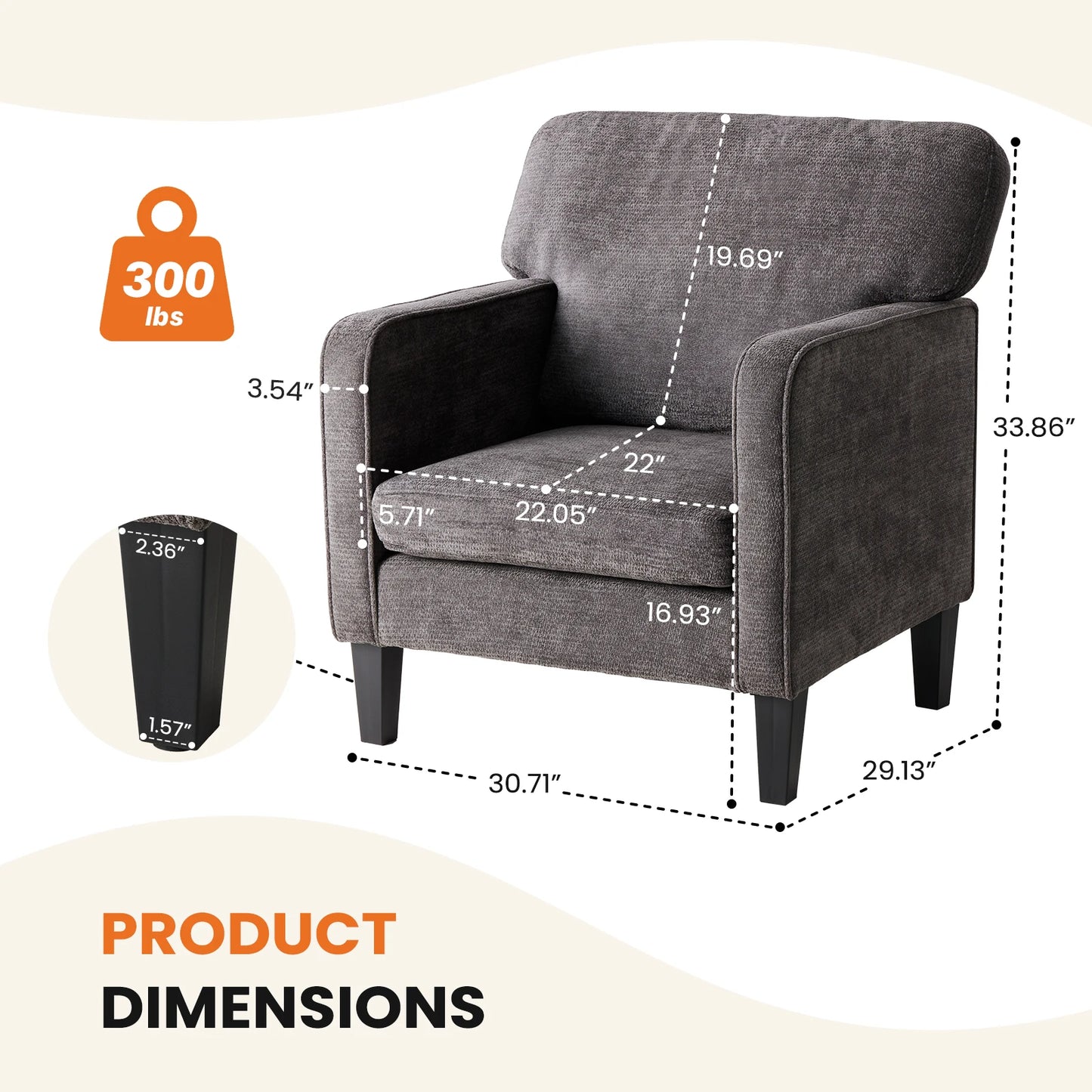 MCQ Ergonomic Office Chair With Thickened Armrest And Lumbar Support