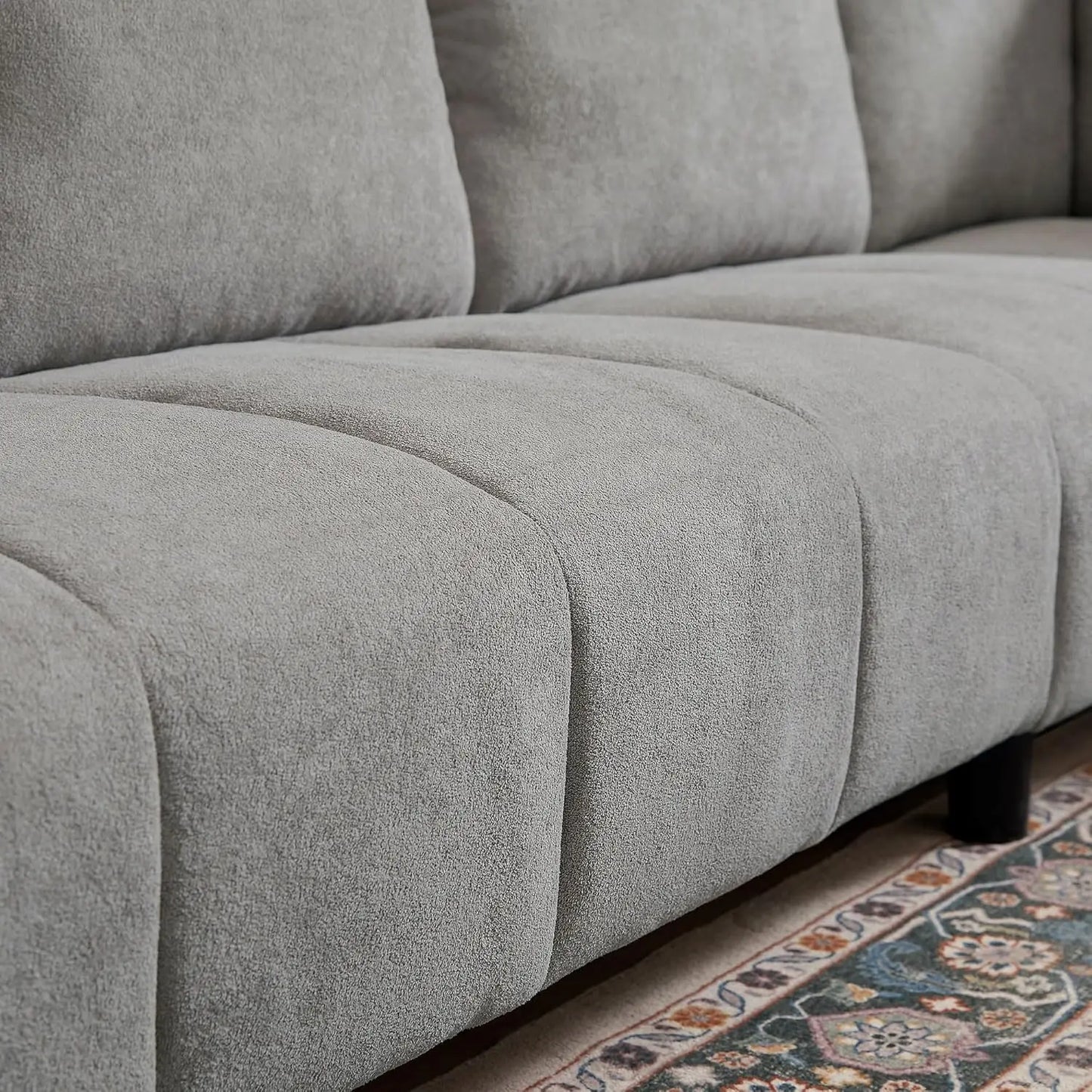 Modular Sectional Sofa Couch L Shaped With Reversible Ottoman