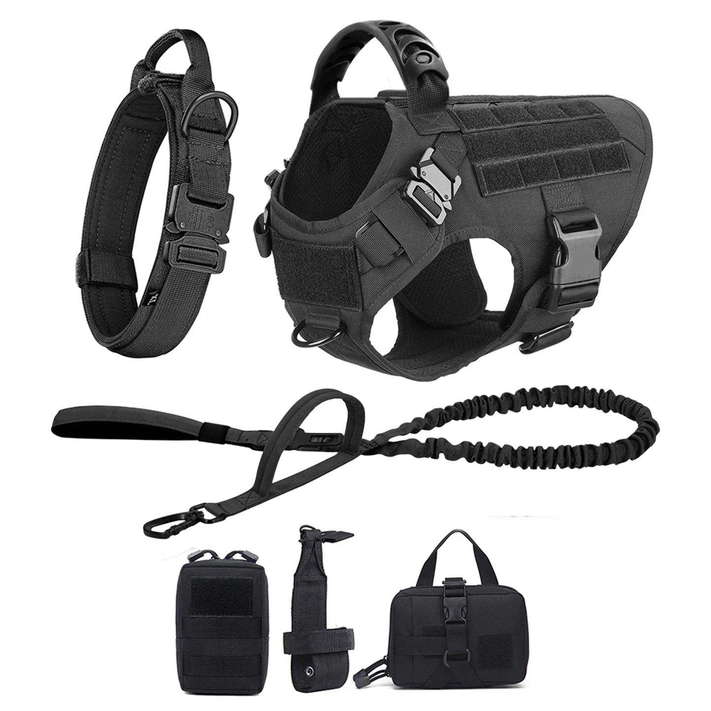 Padded Nylon Dog Harness And Leash Set For Training And Walking