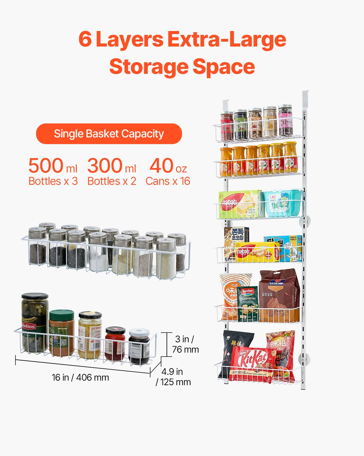 SucceBuy Heavy Duty Over The Door Pantry Organizer Rack