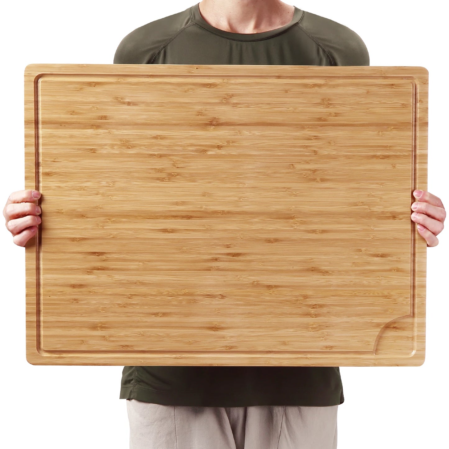 Studyset Bamboo Cutting Board With Handle And Juice Groove