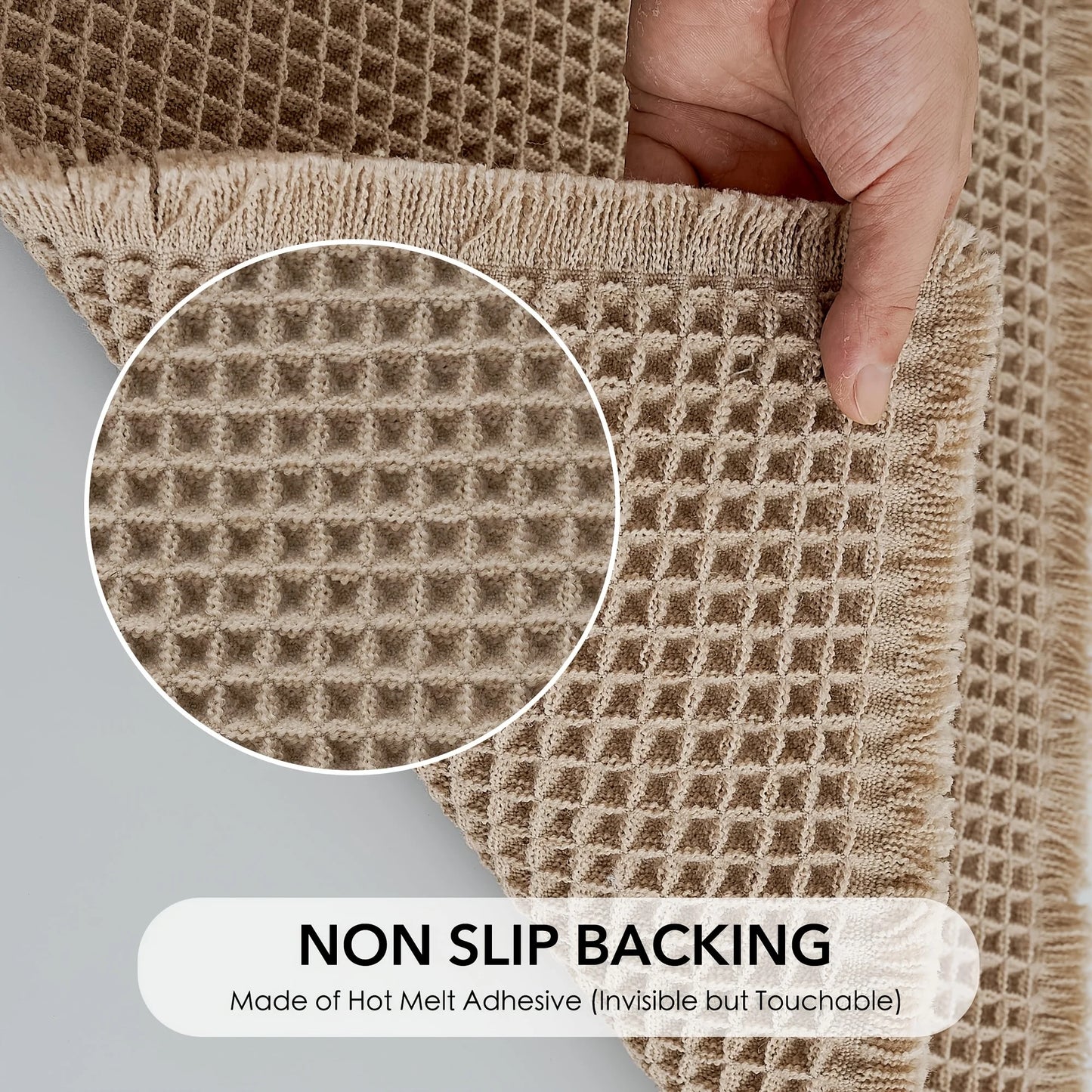 Waffle Bath Mat Non Slip Rubber Backed, Machine Washable, Ultra-Soft