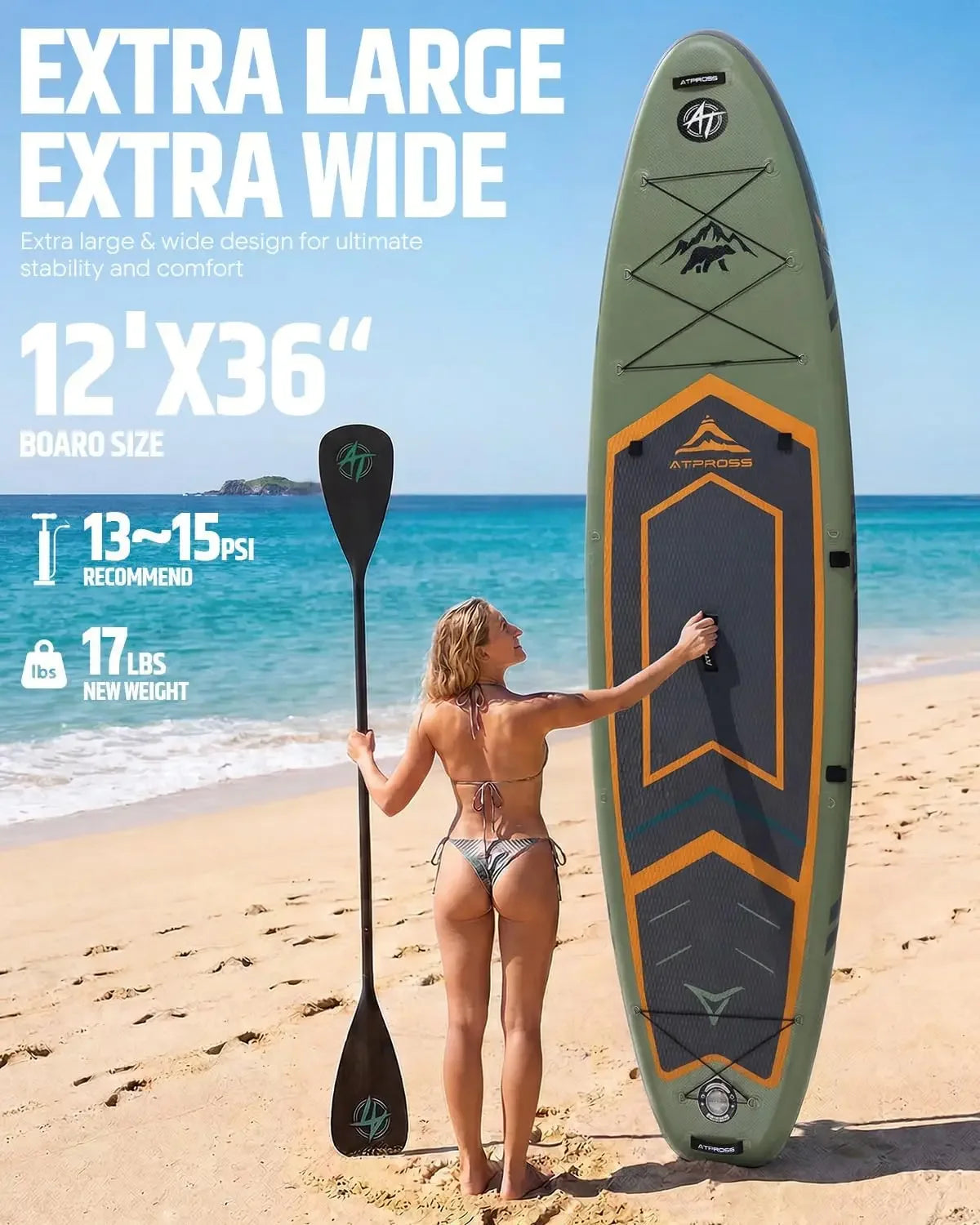 Inflatable Paddle Board With Accessories Kit And Backpack For Adults
