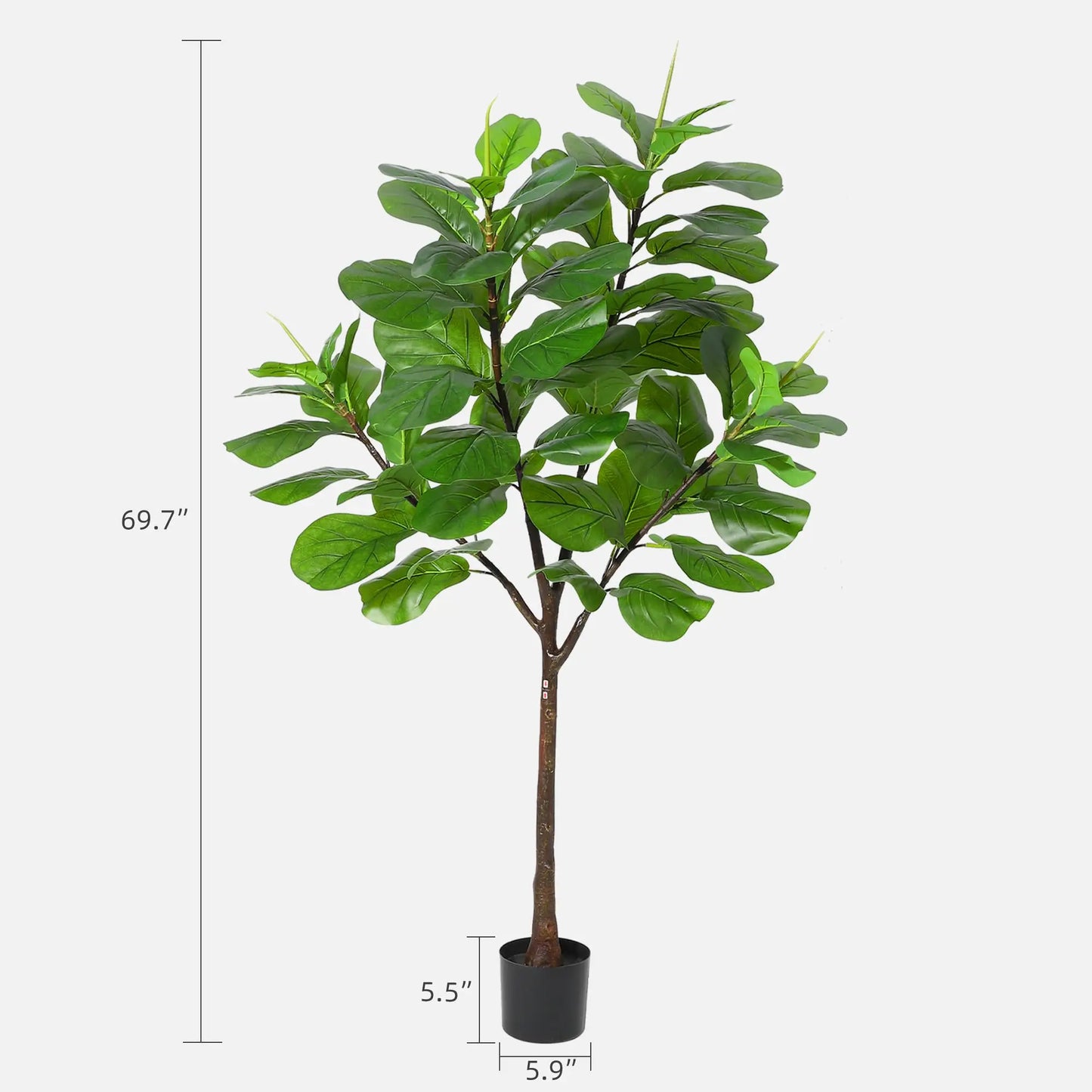 Studyset Fiddle Leaf Fig Artificial Tree 5.8ft Tall 65 Leaves