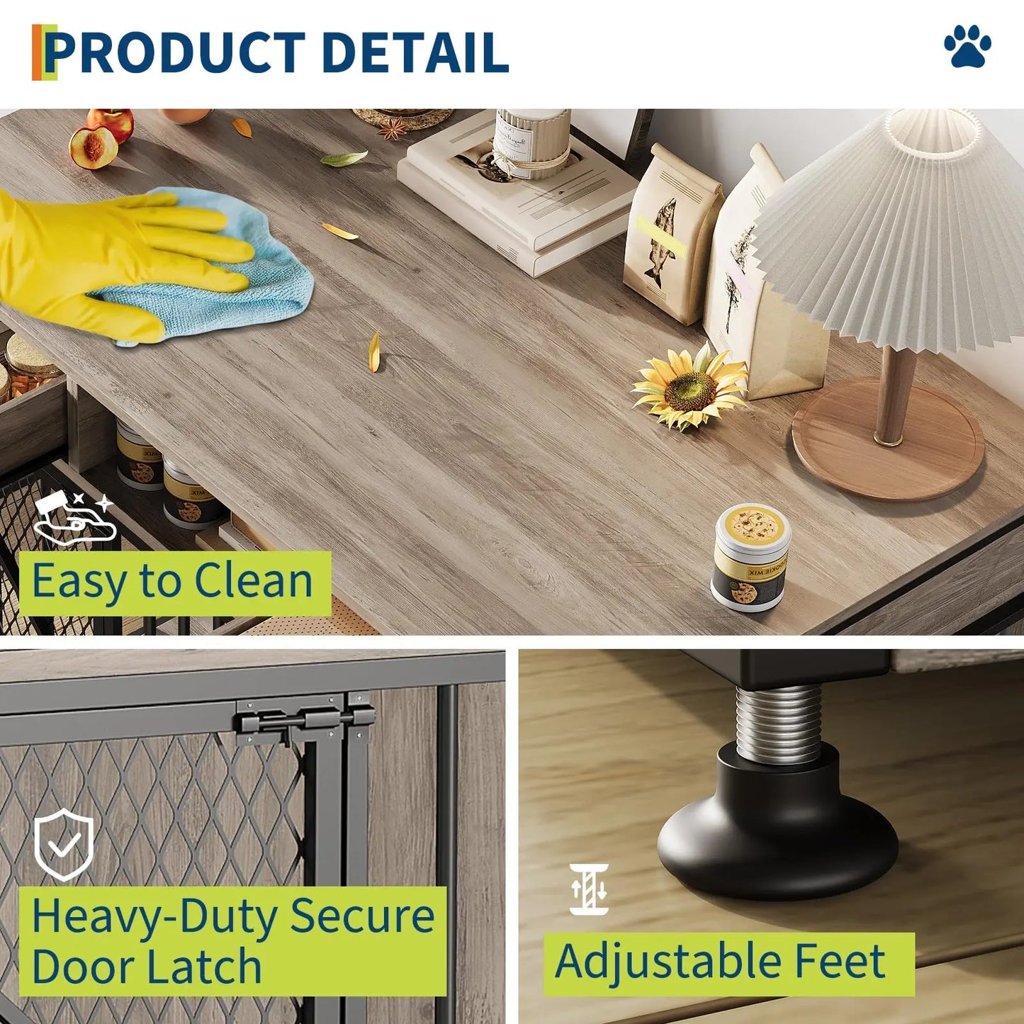 Studyset Dog Crate Furniture With Drawers And Double Doors