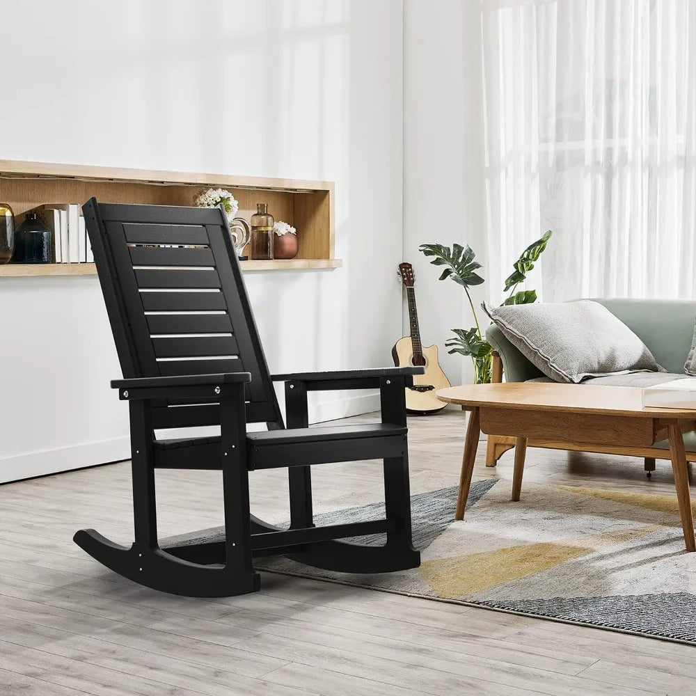 Outdoor Rocking Chairs Set Of 2 In Durable HDPE Plastic