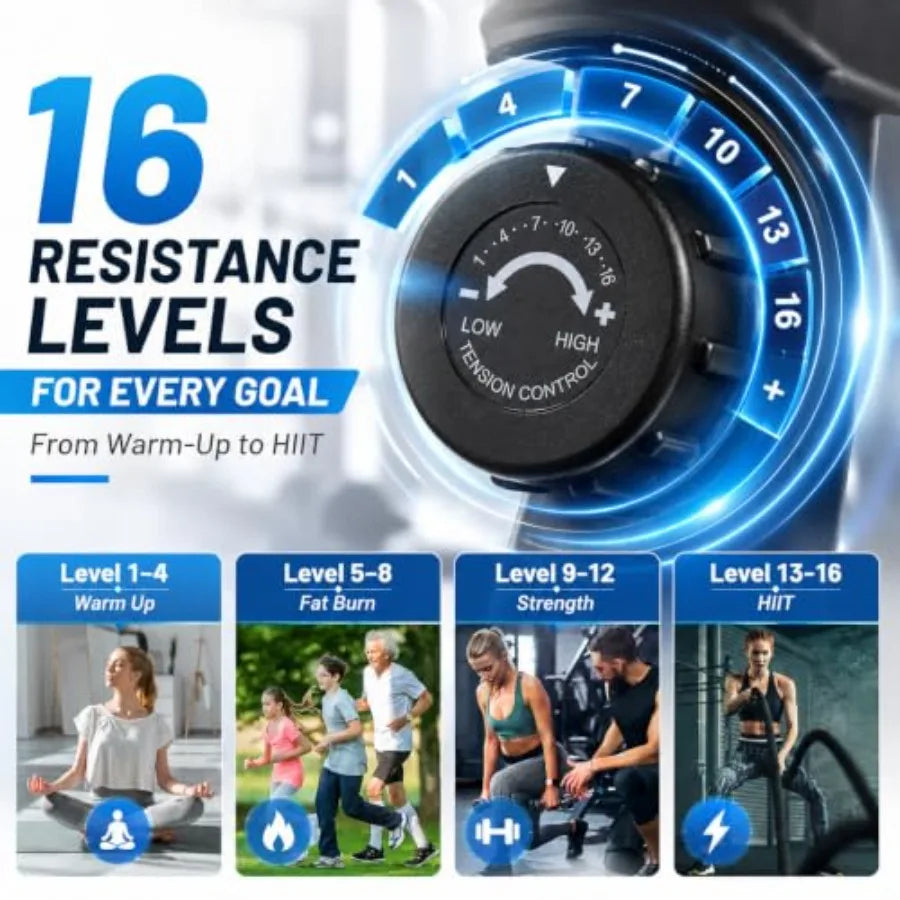 3-in-1 Elliptical Exercise Machine for Home Use, Steel Frame, Black, 15.5-Inch Stride with Smooth Magnetic Resistance