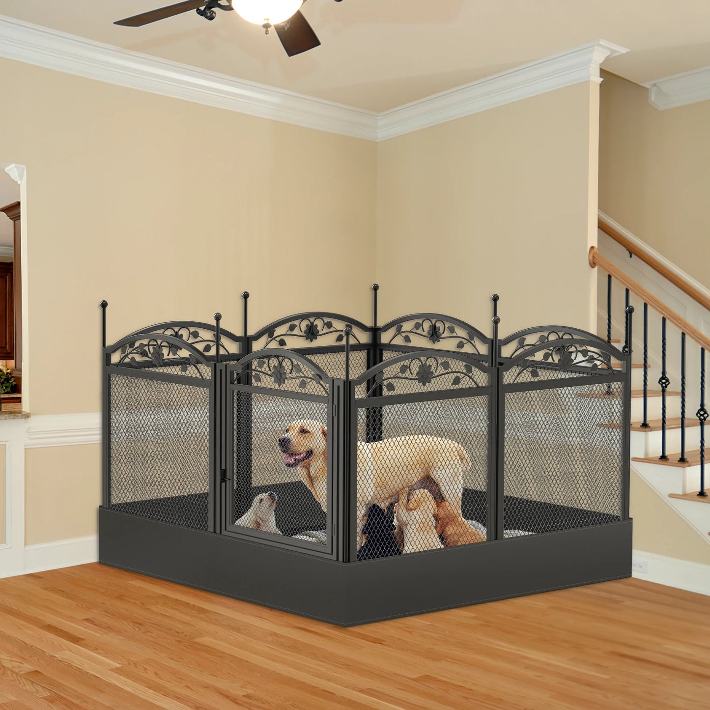 BINGOPAW 8 Panels Heavy Duty Dog Playpen Indoor Outdoor Use