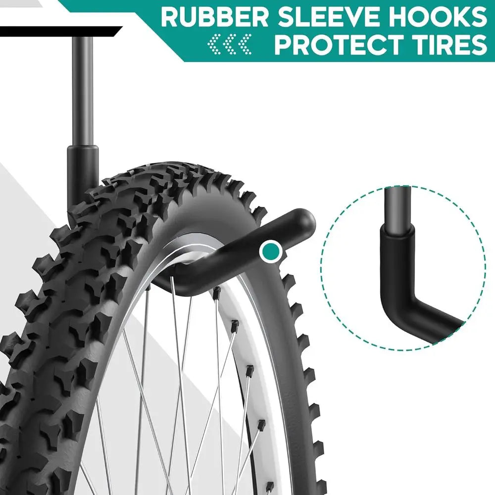 Ceiling Mounted Bike Racks or Garage, Indoor Bike Storage Hanger with Adjustable Cycling Hooks for 2 to 4 Bikes, Holds up to 260