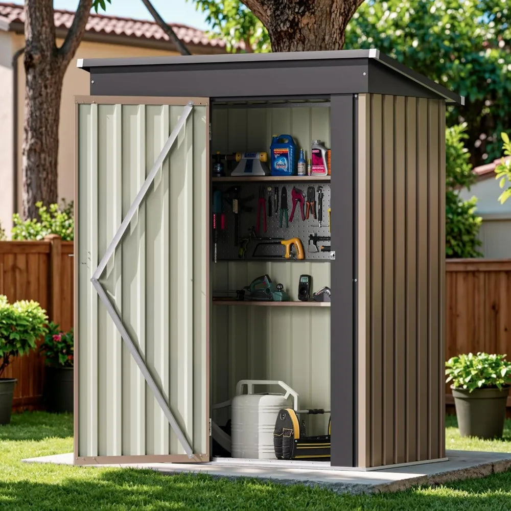 Outdoor Storage Shed Lockable Metal Garden Shed With Anticorrosion Steel