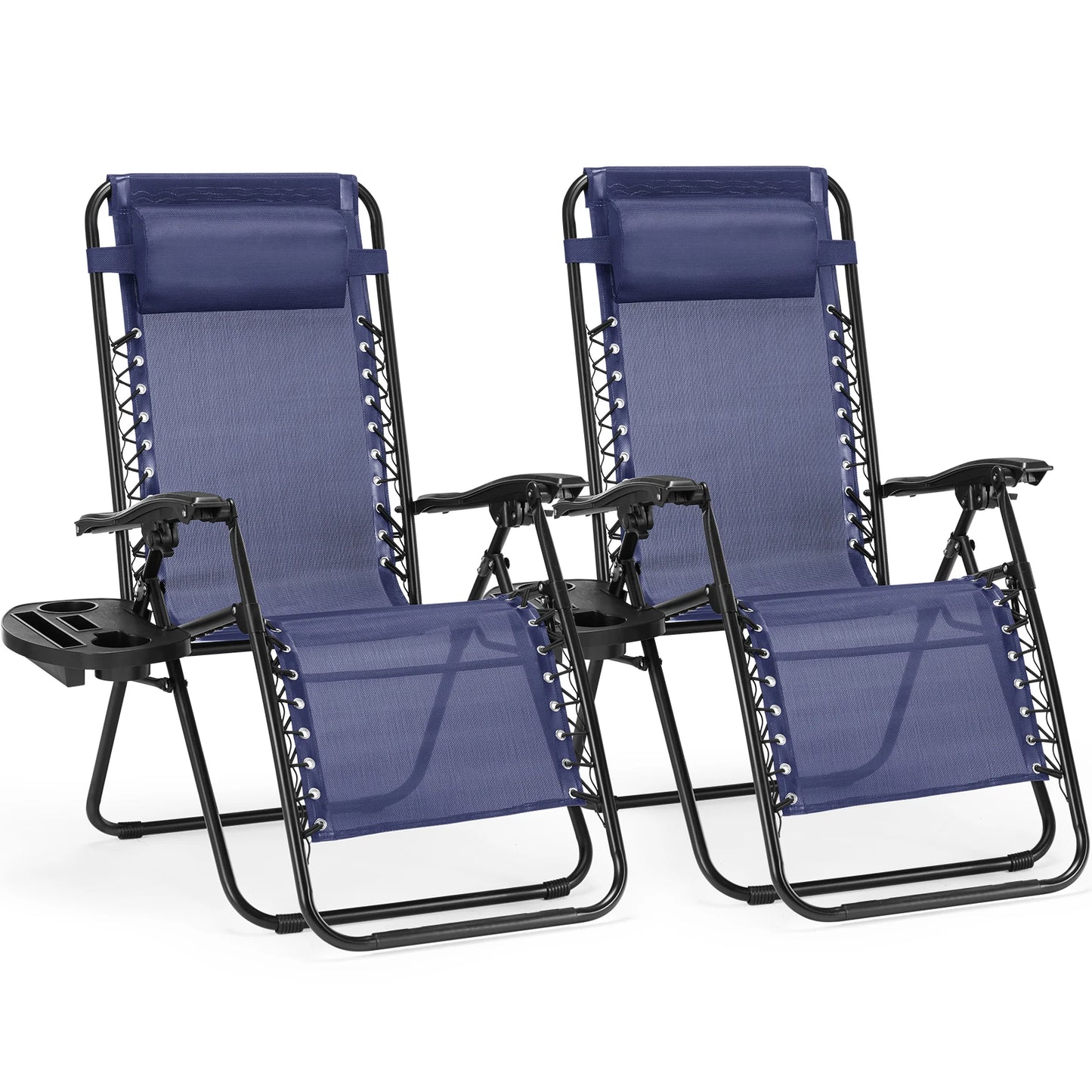 JHK Zero Gravity Portable Recliner Cup Holder Outdoor Patio
