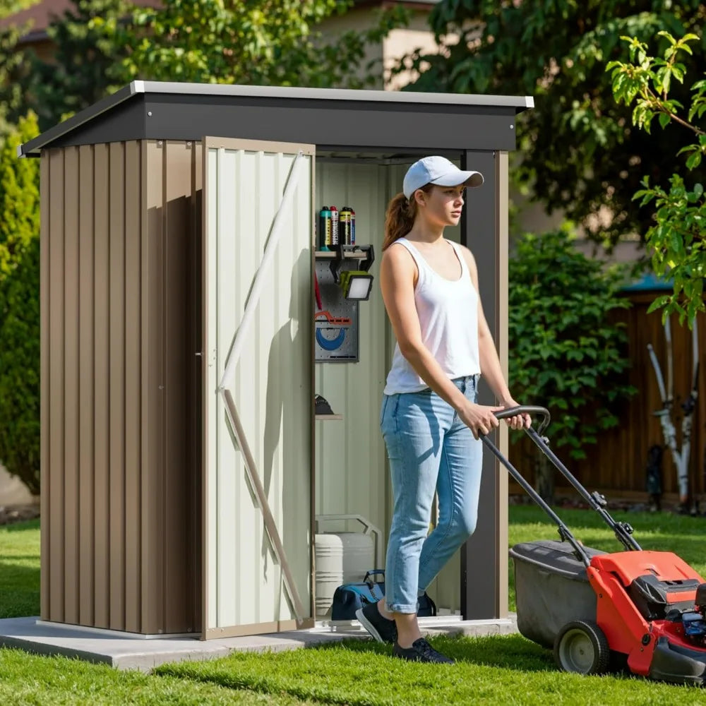 Devoko Outdoor Storage Shed Lockable Metal Garden House