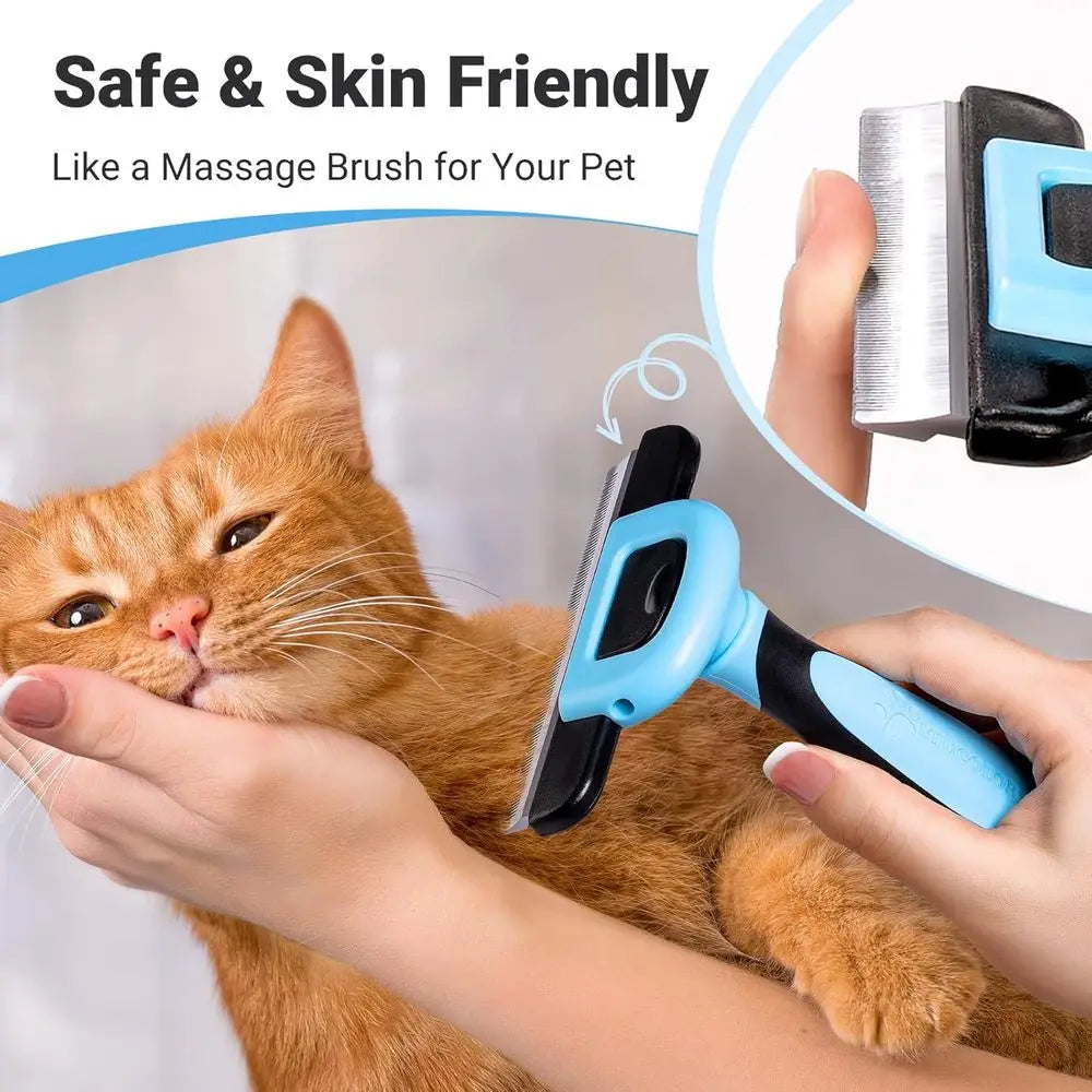 Pet Grooming Brush Deshedding Tool for Dogs & Cats, Effectively Reduces Shedding by up to 95% for Short, Medium, and Long Hair P
