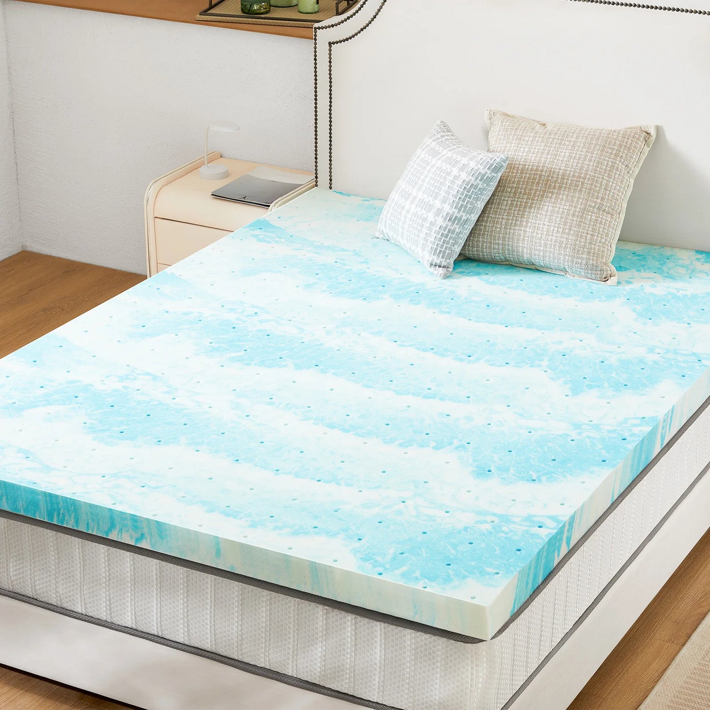 JHK Gel Memory Foam Mattress Topper for Bed, Cooling Comfort