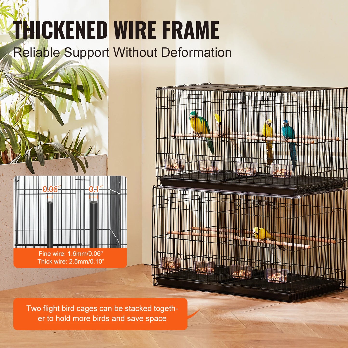 SucceBuy Stackable Divided Bird Cage For Small Birds Travel