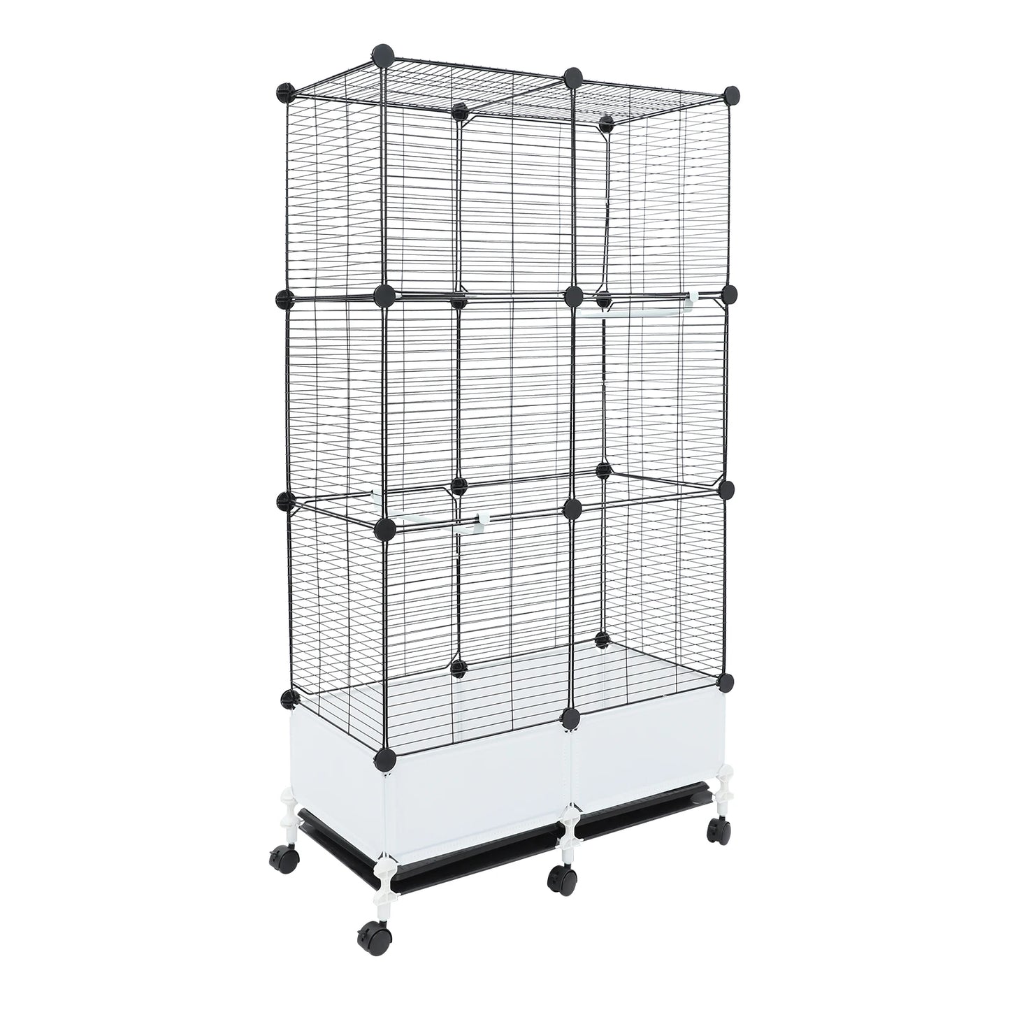 Parrot Cage With Splash Guard And 6 Locking Wheels