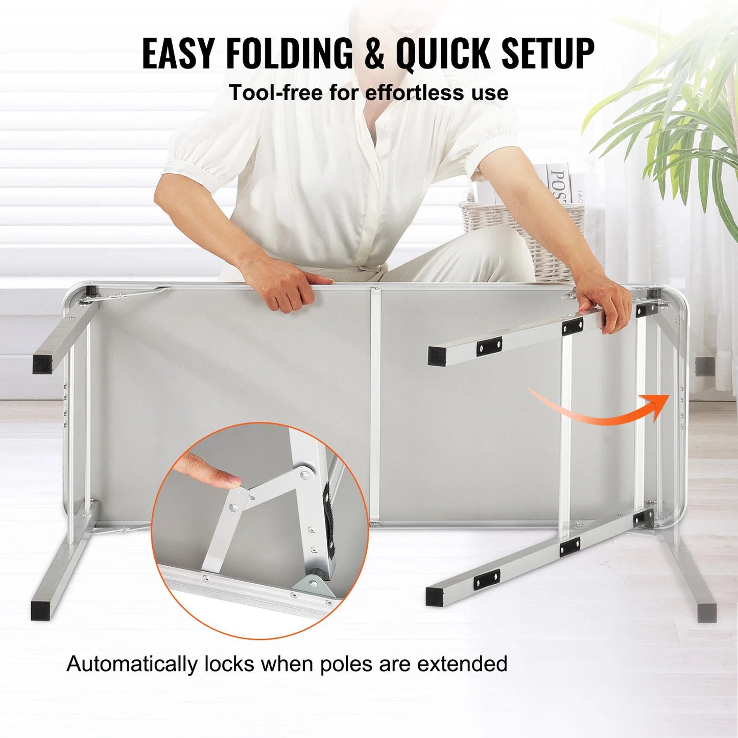 SucceBuy Folding Portable Bar Table With Carry Case And Shelf