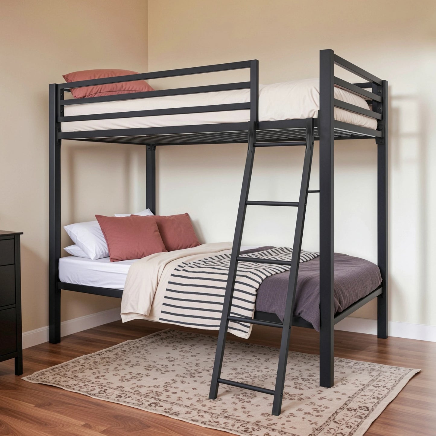 HOOMIC Heavy Duty Twin Over Twin Metal Bunk Bed Frame