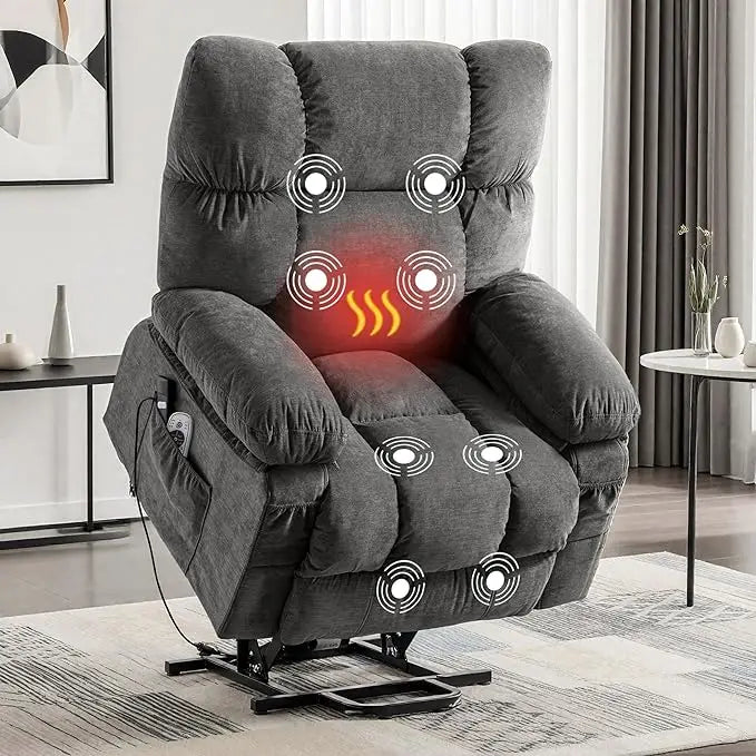 MAHOMICO Recliner Chair With Massage, Lumbar Heating, USB Port