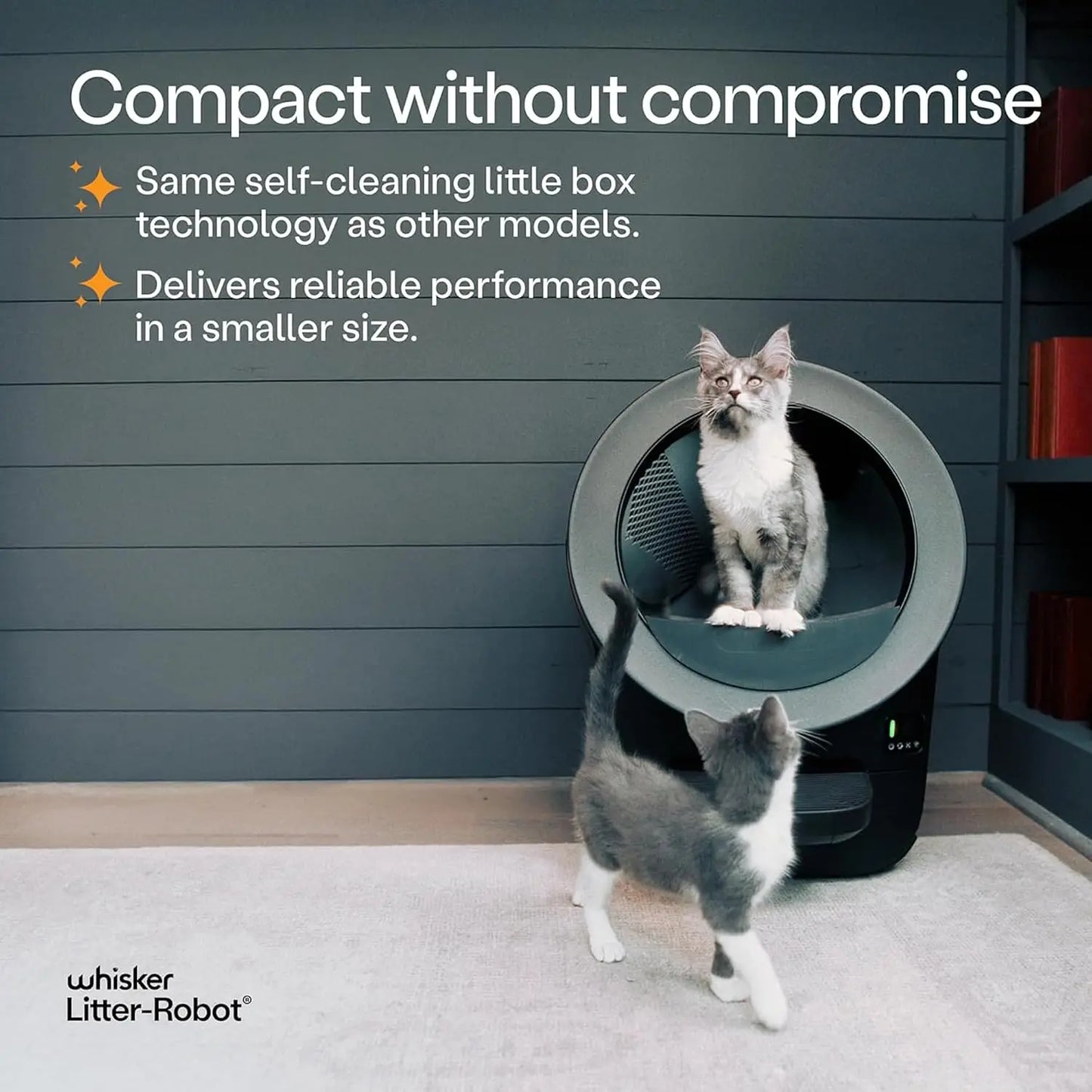 Litter-Robot EVO by , Black - Automatic Self-Cleaning Cat Litter Box, Compact Space-Saving Design, Advanced Odor, Customized