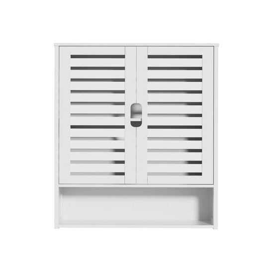 Wisfor Wall Mounted Bamboo Bathroom Cabinet Medicine Storage Shelf
