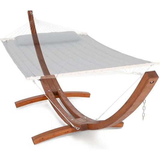 SUNCREAT Heavy Duty Larch Wood Hammock Stand With Chains and Carabiners
