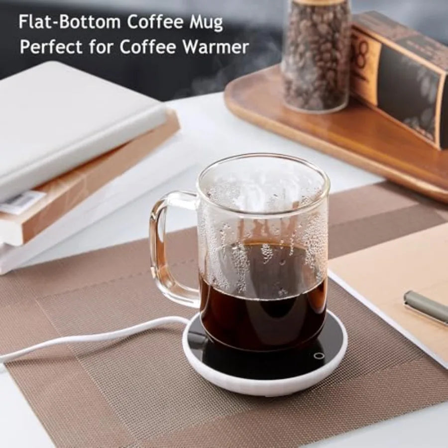 Glass Coffee Mugs, Ice Coffee Cups Set of, Large Clear Tea Cups, Glass Mugs with Handles for Hot Beverages, Glass Cups for Latt