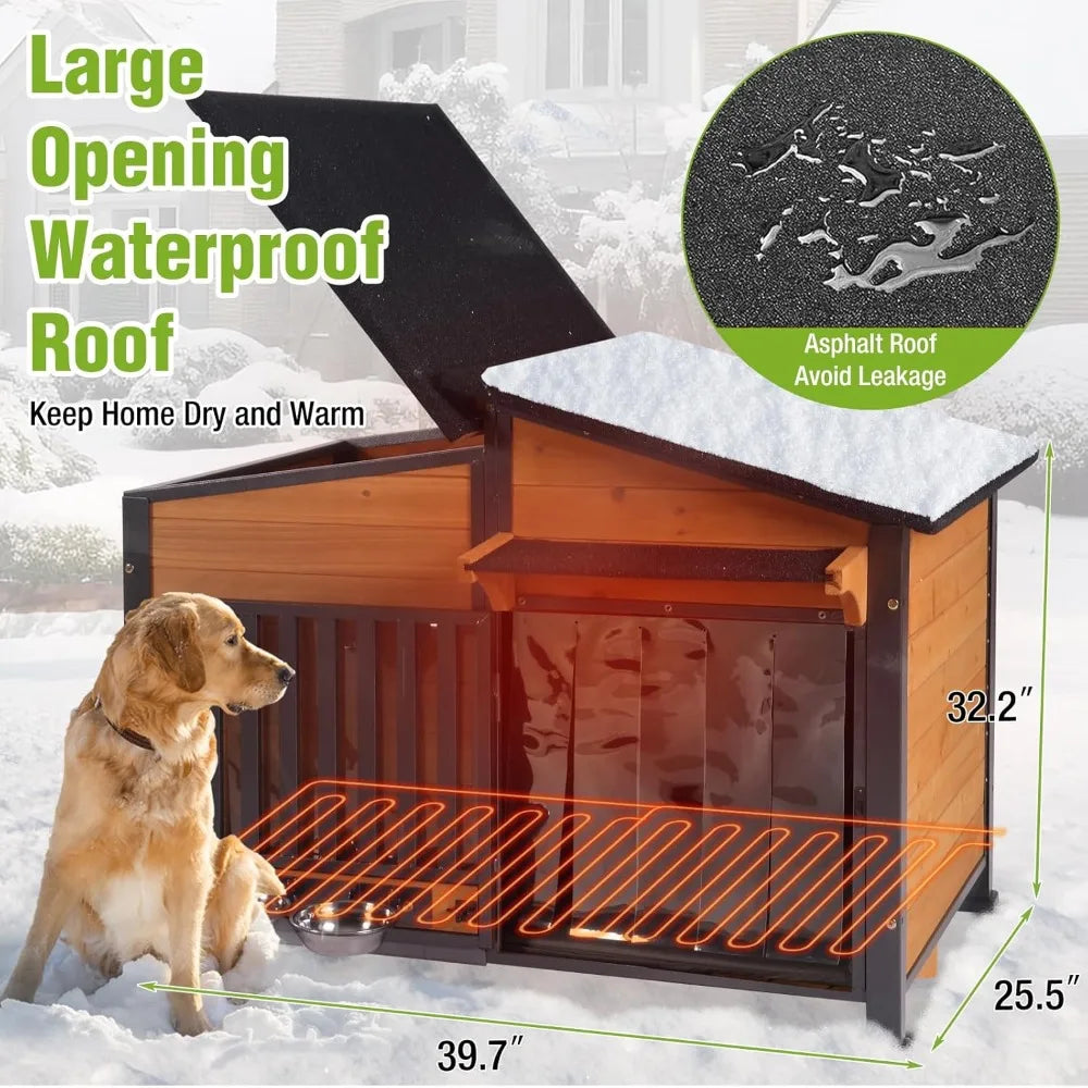 GUTINNEEN Heated Outdoor Dog House With Weatherproof Insulation