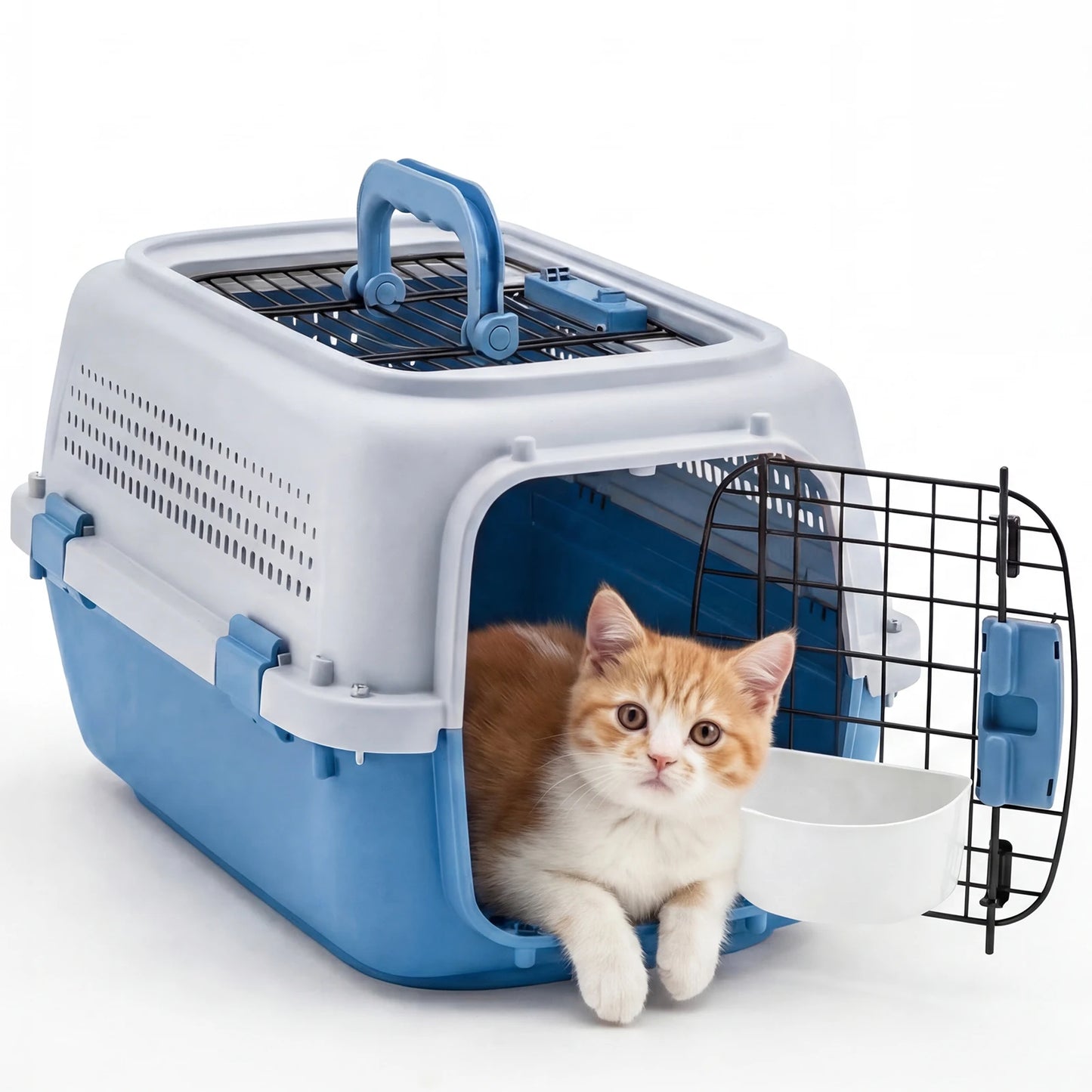 Pet Carrier Small Dogs Cats Front Top Load Wire Door