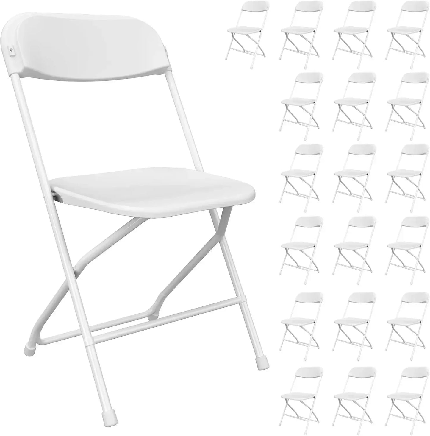 Plastic Folding Chairs 20 Pack Stackable Steel Frame