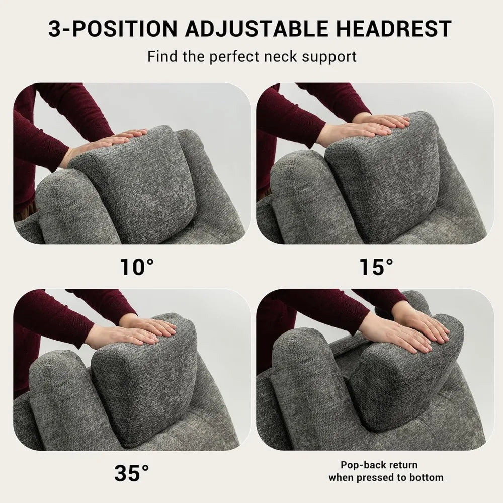 Oversized Recliner Power Lift Chair for Elderly Big Tall, Zero-Gravity Dual Motor Power Recliner Sofa, 350lbs Heavy, Customized