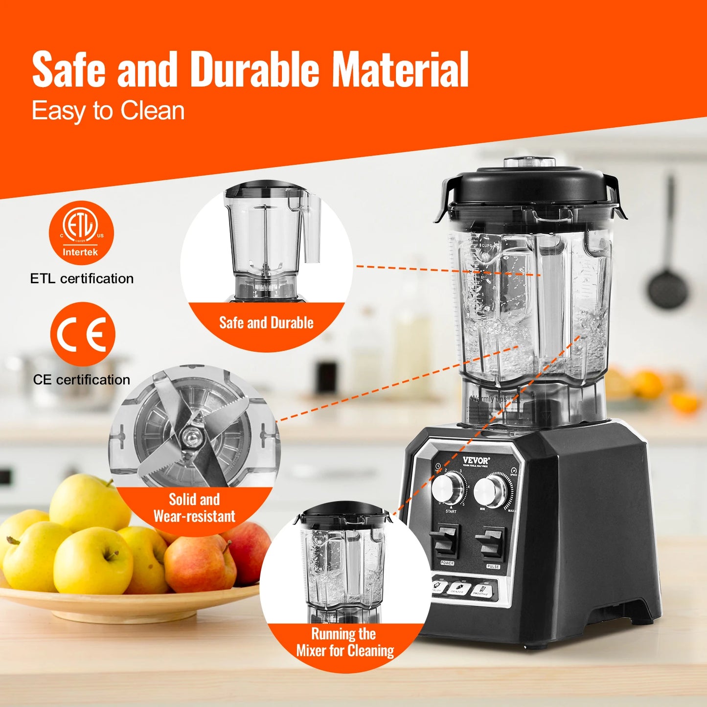 SucceBuy Smoothie Blender Professional Countertop Mixer
