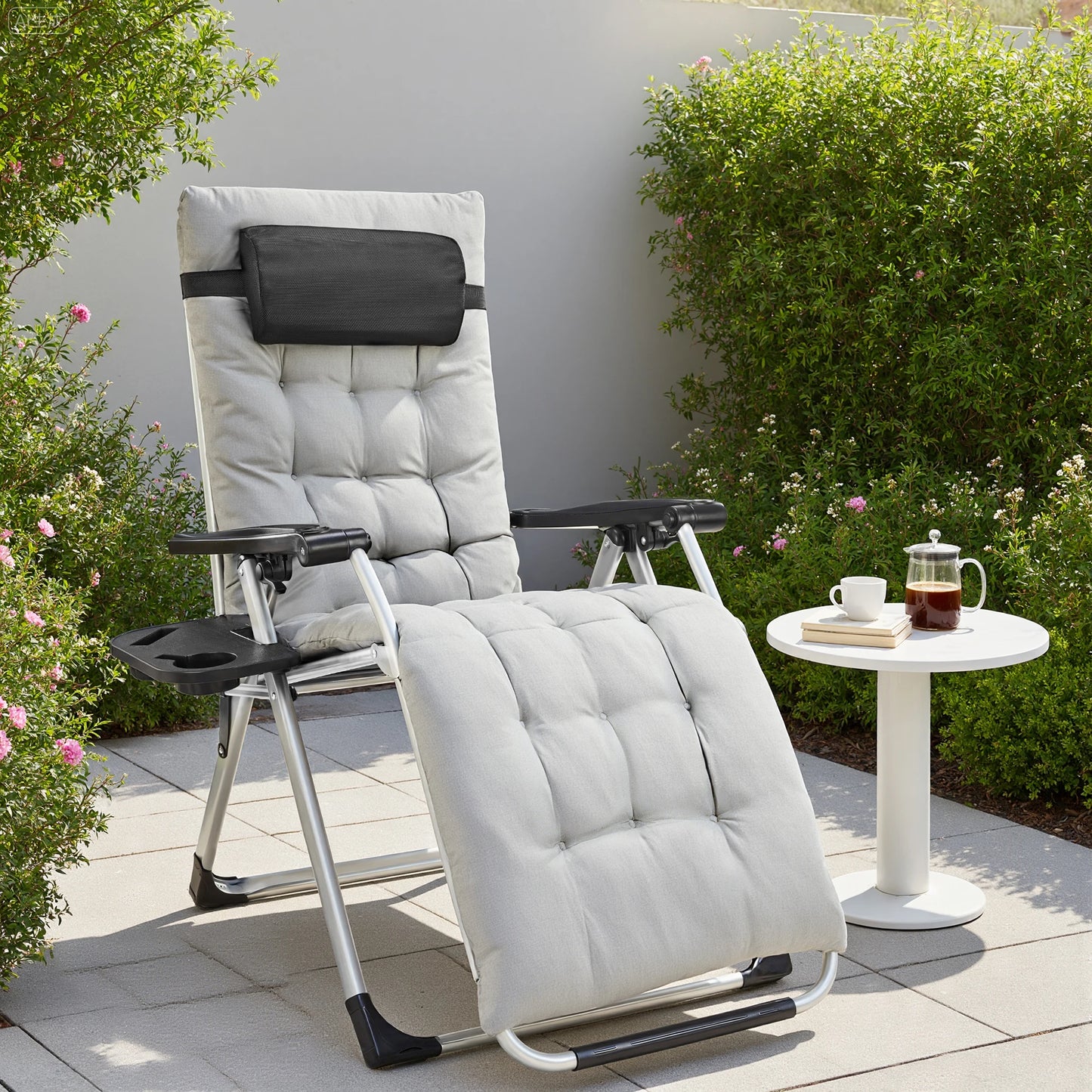 JHK Zero Gravity Portable Recliner Cup Holder Outdoor Patio