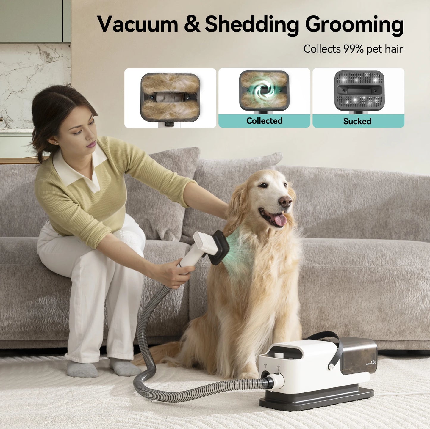 P1 MultiFunction Grooming Vacuum And Hair Dryer For Pets