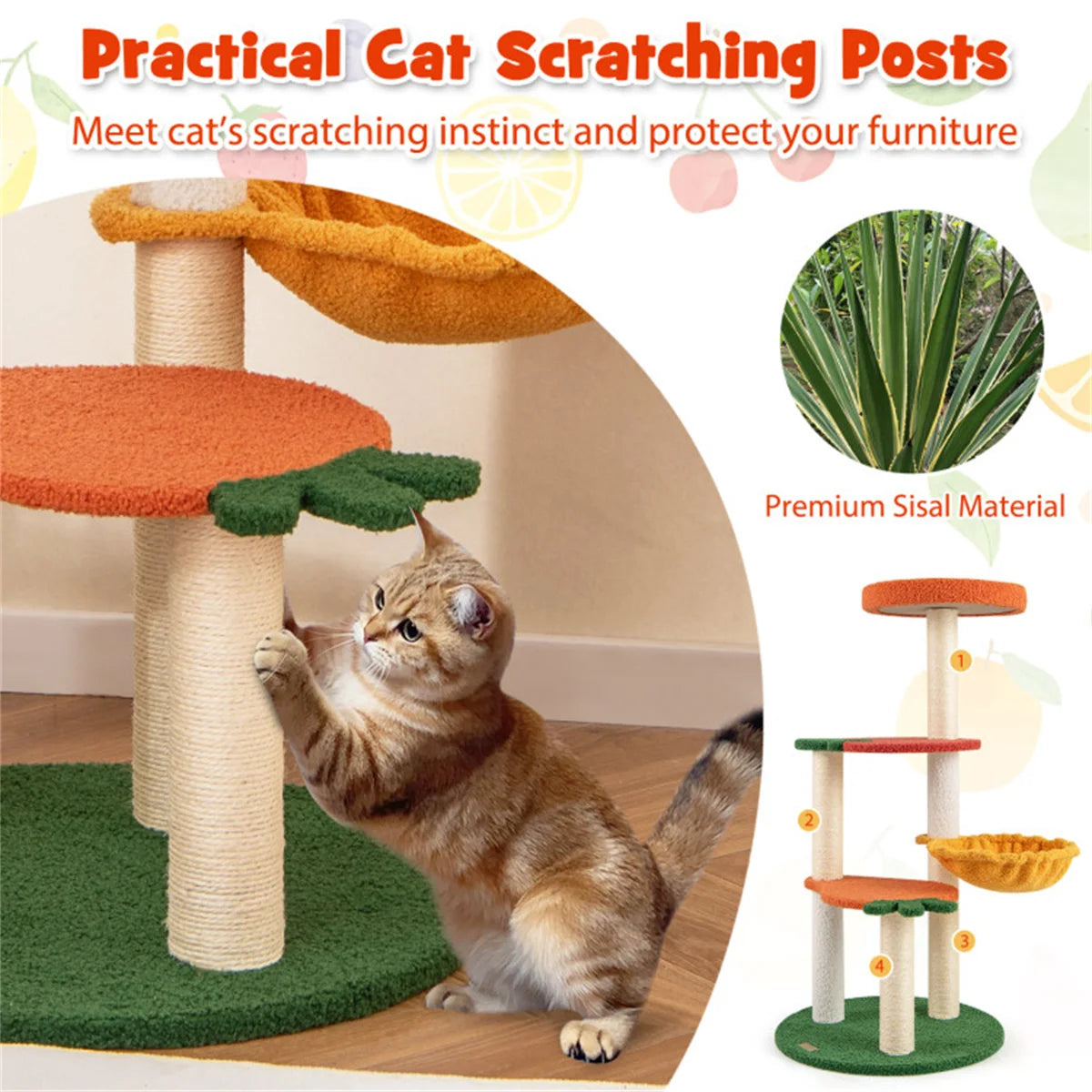 Multi-layer Cat Tree & Villa, All-in-one Play & Rest Center for Cats