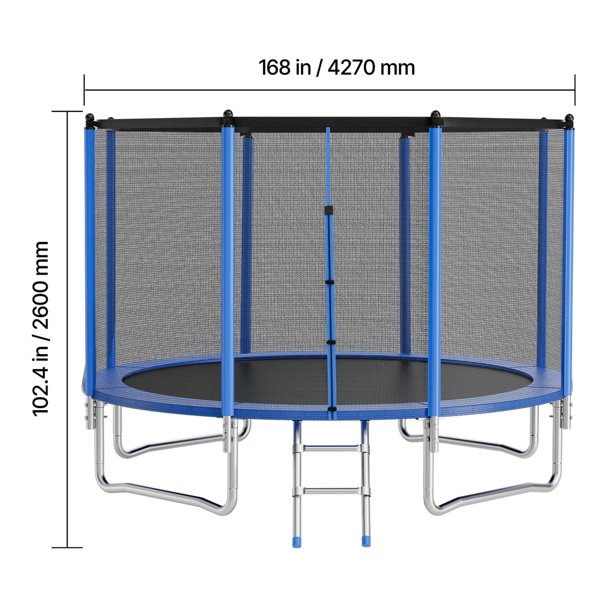 SucceBuy Outdoor Trampoline 8/10/12/14/15/16FT Round  Trampoline with Enclosure Net Anti-Rust Backyard Trampolines for Kid Adult