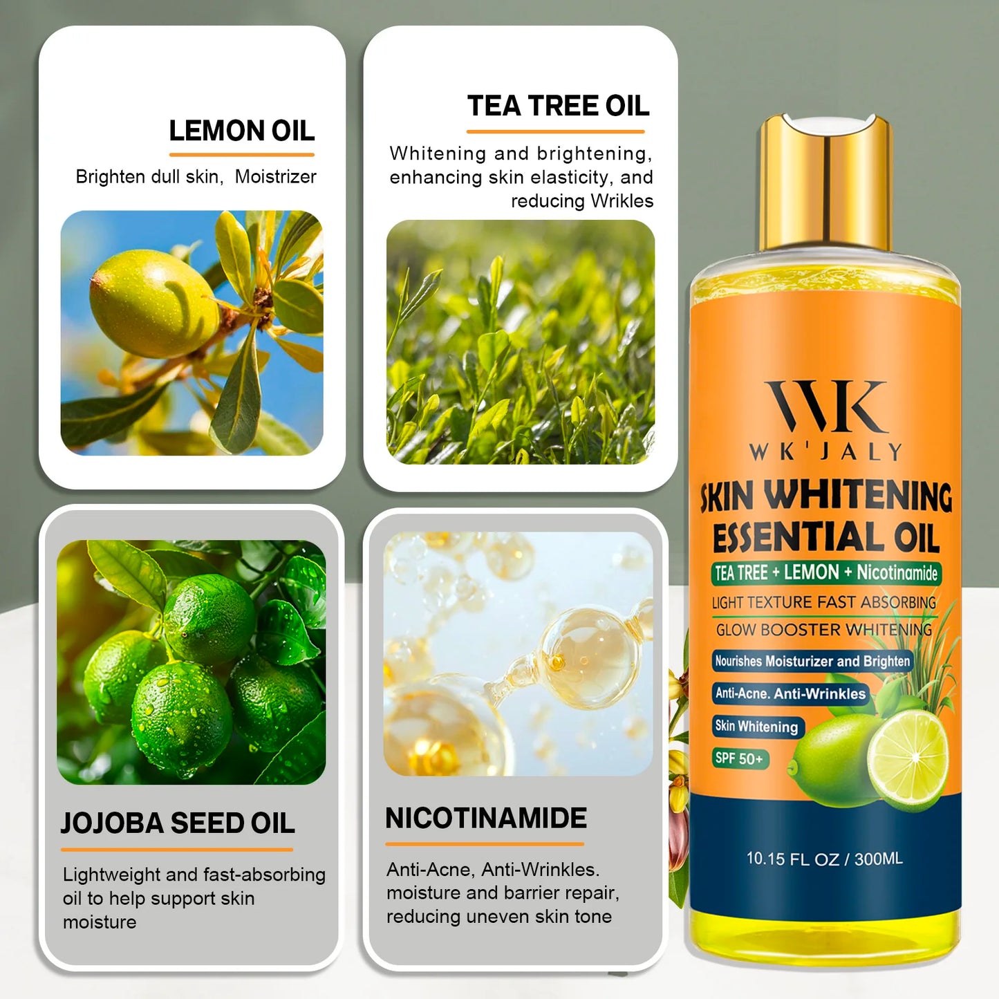 Niacinamide Lightening Body Oil With Tea Tree And Lemon Extract