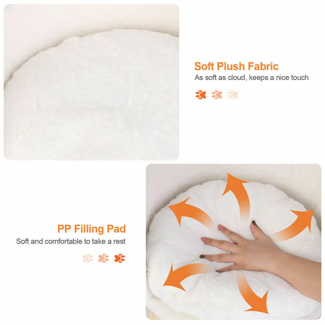 Luxury Plush Cat Bed With Cushion Pad And Warm Nesting Chair Design