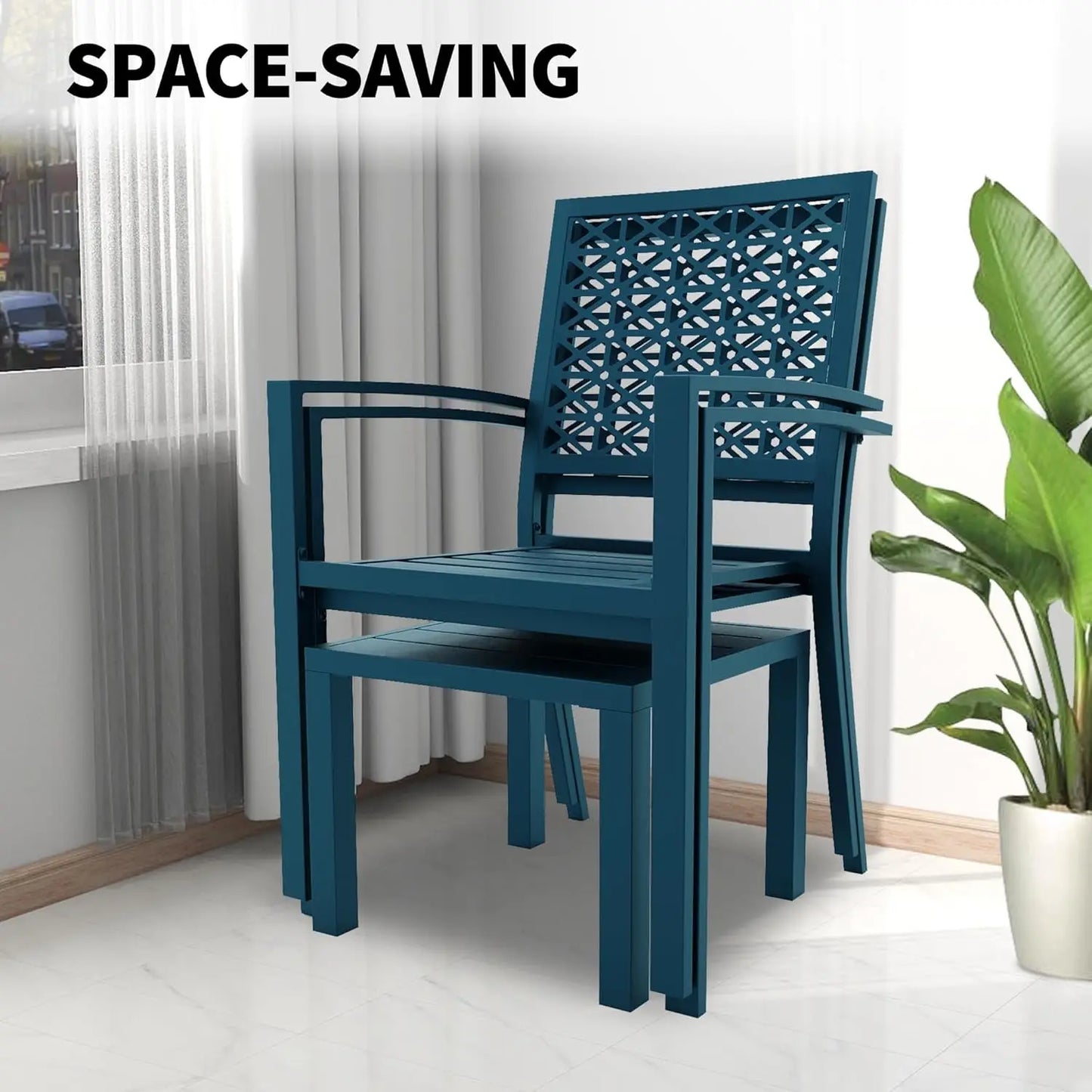 TWISTER.CK Patio Bistro Set 3 Piece With Table And Two Chairs