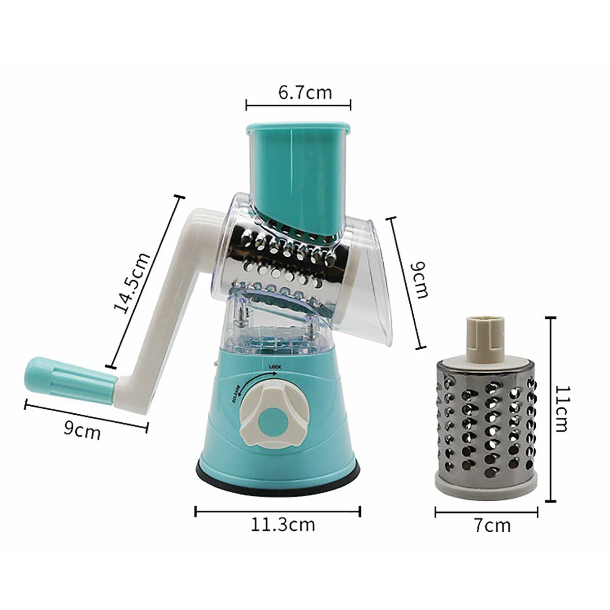 AEHOME Vegetable Slicer Shredder 3 Drum Manual Grater Tool