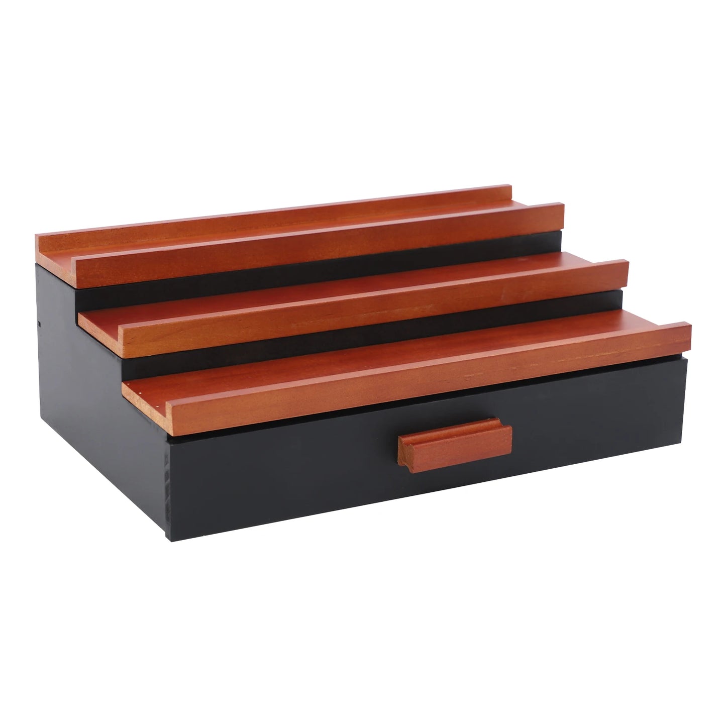 Wood 3 Tier Perfume Organizer With Drawer Display Stand