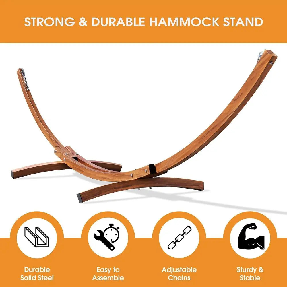 Heavy Duty Steel Hammock Stand with Chains for Two People