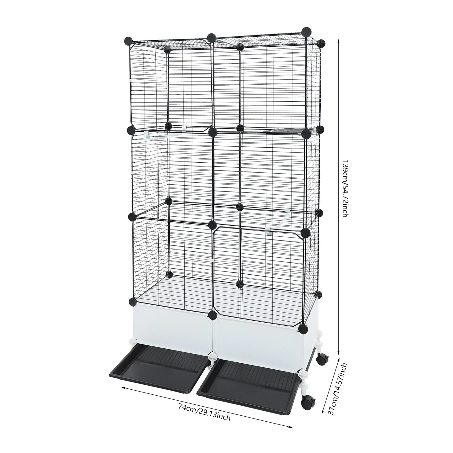 Parrot Cage With Splash Guard And 6 Locking Wheels