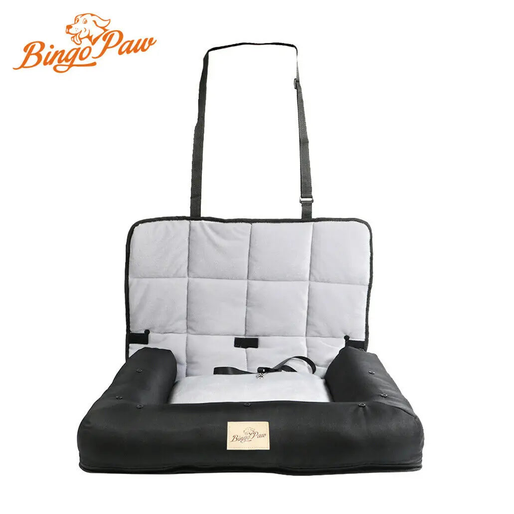 Bingopaw Waterproof Dog Car Seat Bed Removable Pad Safety Belt