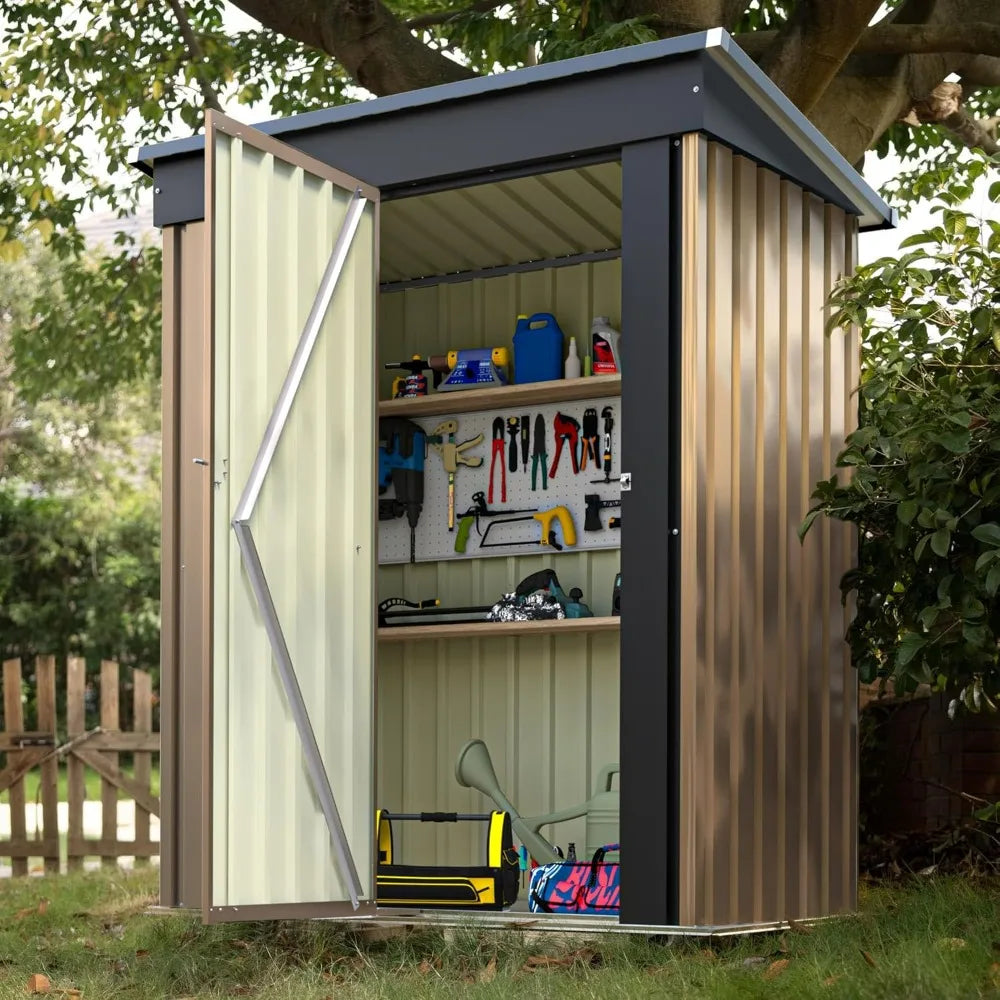 Devoko Outdoor Storage Shed Lockable Metal Garden House